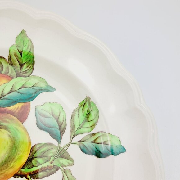 Vintage Spode Apple Dinner Plate, Red & Green Fall Fruit Embossed c1960s England - Picture 3 of 9